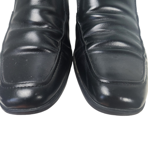 SM New York Shoes Mens Size 8.5 Slip On Loafer Black Manmade Finn - Picture 3 of 11